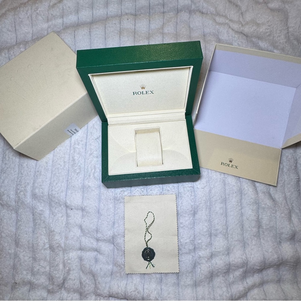 Rolex Women's Green and Silver Pendant
